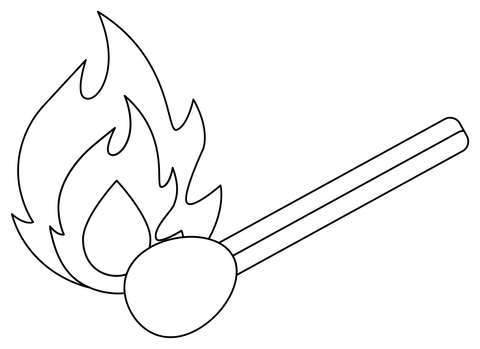 Burning Matchstick Coloring Page